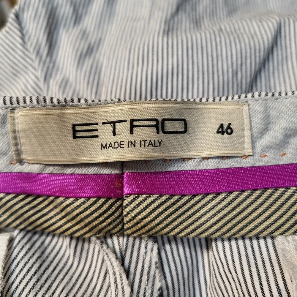 Etro Men Pants 46 Gray Striped Dress Pants 28